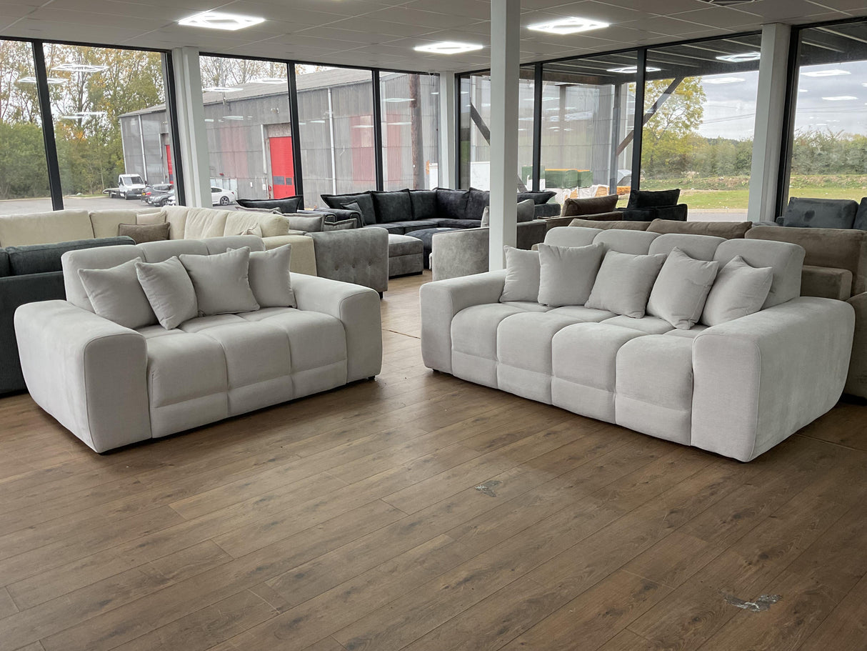 Dubai 3 and 2 Seat Sofa Bundle Deal (Available in Aston Linen Charcoal or Natural)