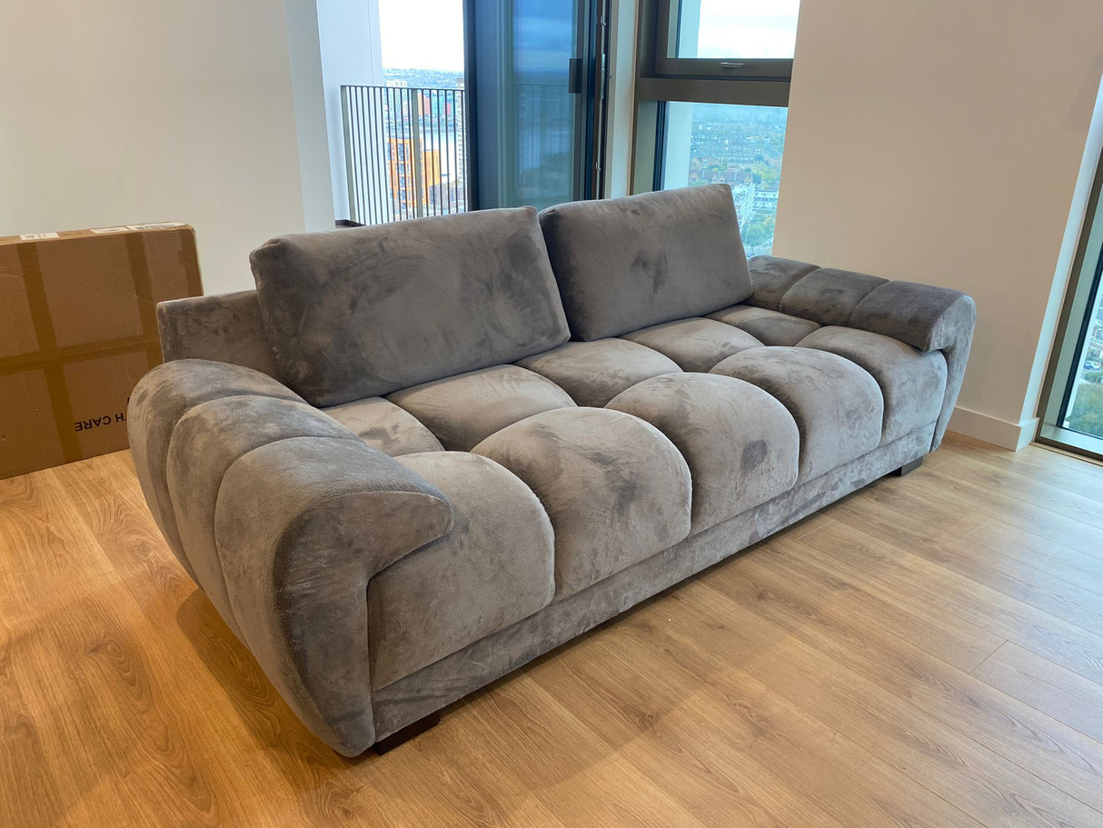 Stella 3 Seat Sofa (Available in Velvet Grey, Velvet Cream, or Velvet Mocha)