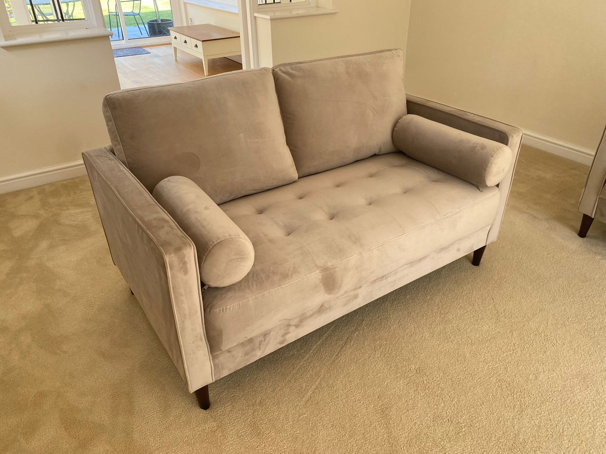 Brooklyn 2 Seat Sofa (available in Plush Velvet Silver, Green, Blue or Beige)