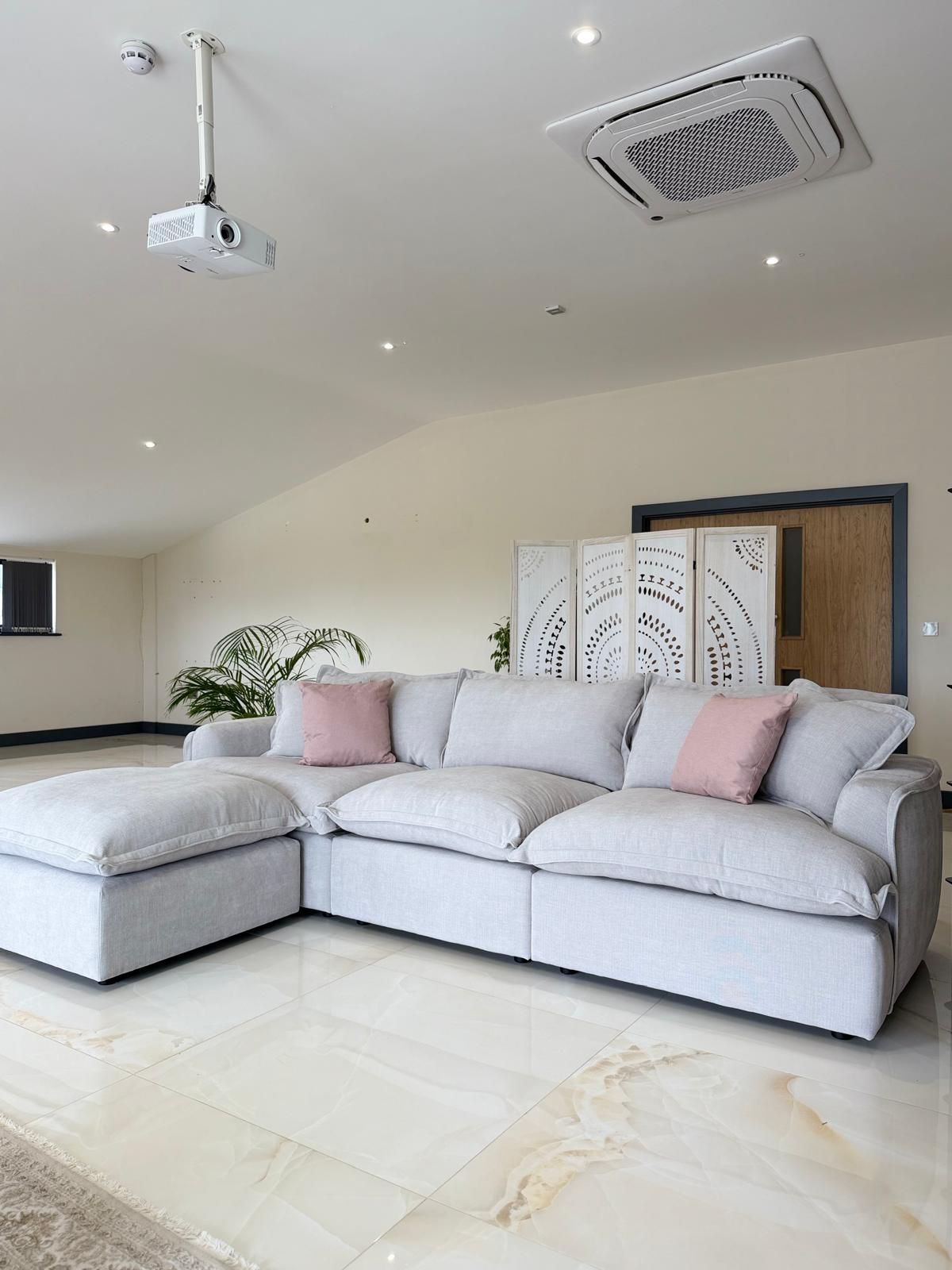 Daniela Modular 3 Seat Sofa and Footstool (Available in Stone or Grey)