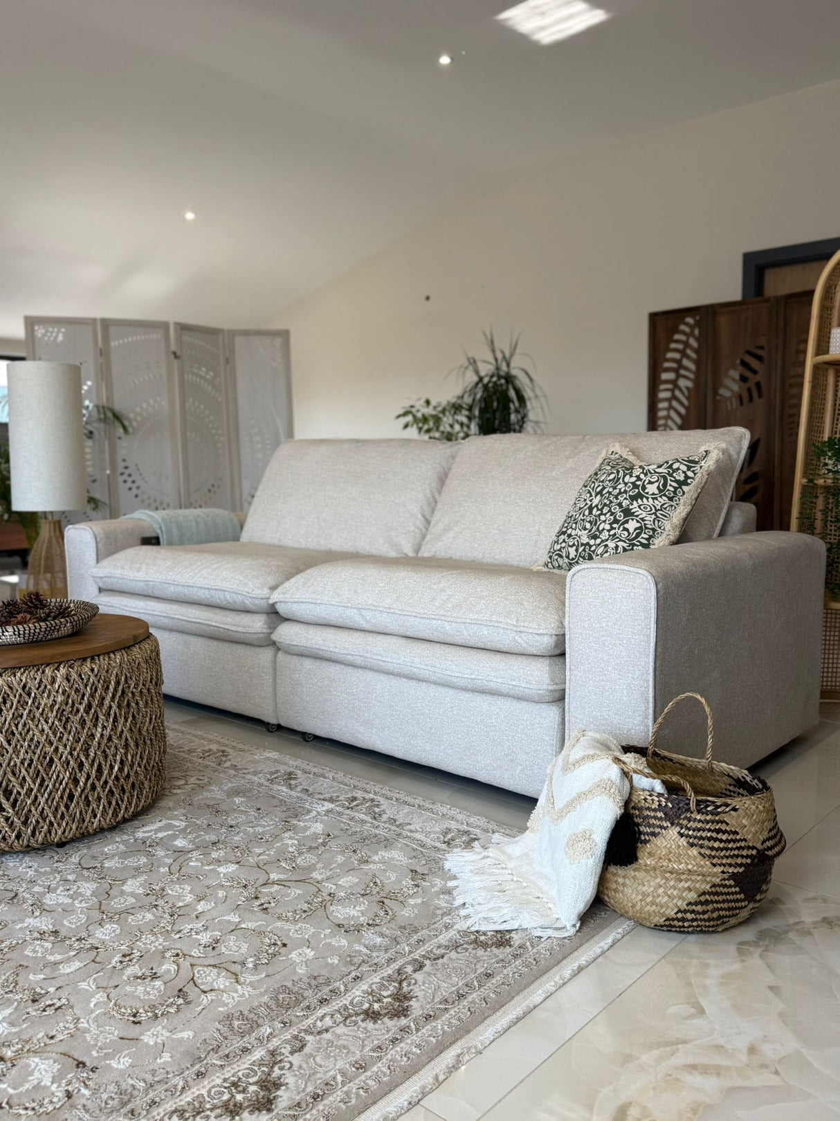 Bella Cloud 3 Seat Electric Cinema Sofa (Available in Beige or Grey)