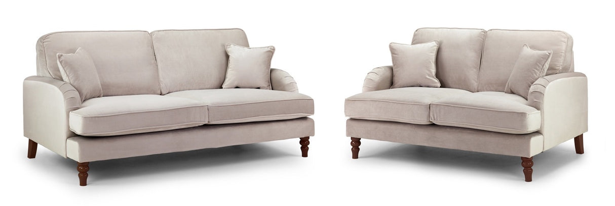Rupert 3 and 2 Seat Sofa Bundle Deal in Plush Velvet Beige
