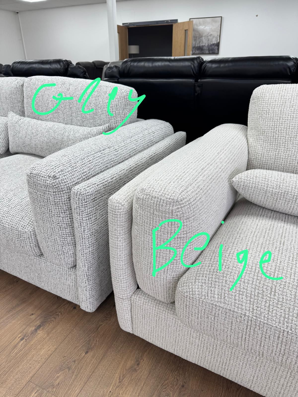 Puglia 3 Seat Sofa (Available in Tweed Beige or Grey)