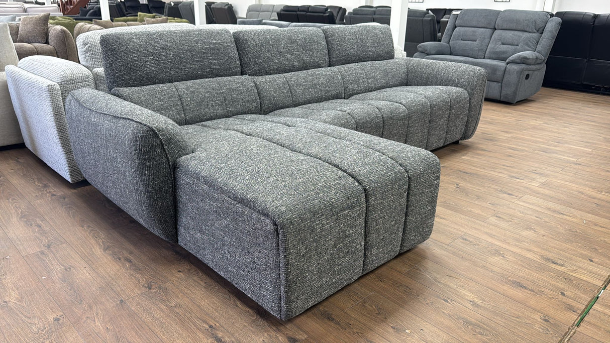Tuscany Electric Recliner Corner Sofa (Available in Tweed Silver, Mocha or Charcoal)