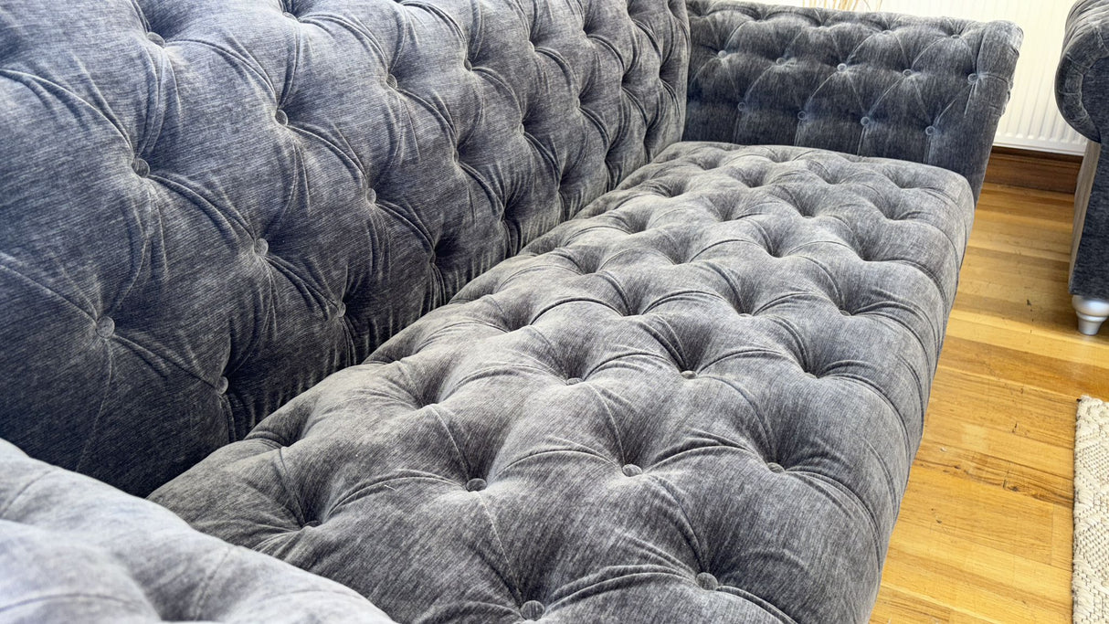 Calatrava 3 Seat Sofa in Velvet Charcoal