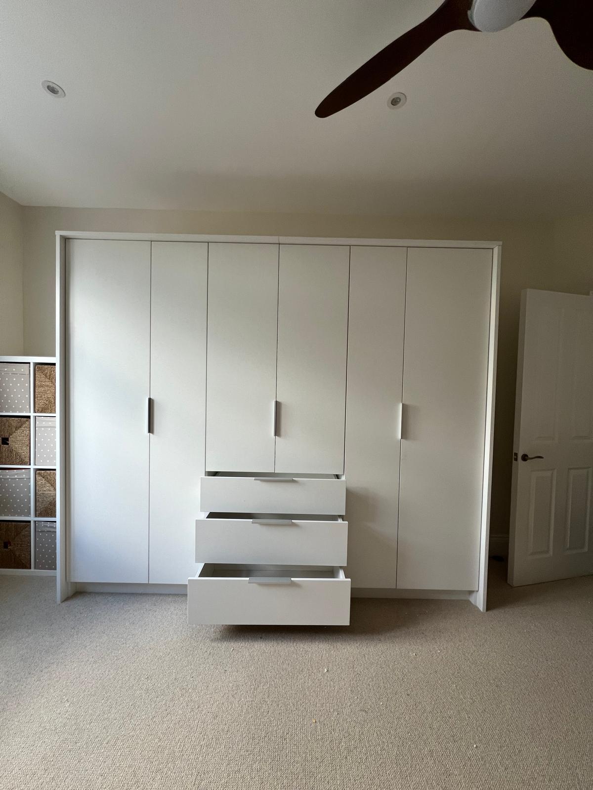 255cm New Jersey Hinged Door Wardrobe (Available in White or Grey)