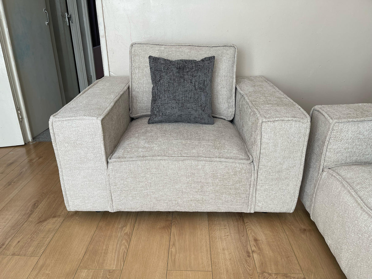 Victoria Armchair Sofa (Available in Enzo Beige or Grey)