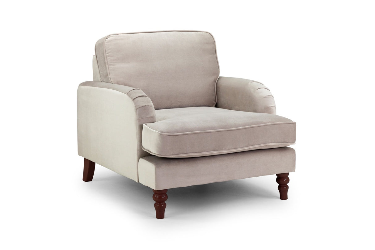 Rupert Armchair Sofa Plush Velvet Beige