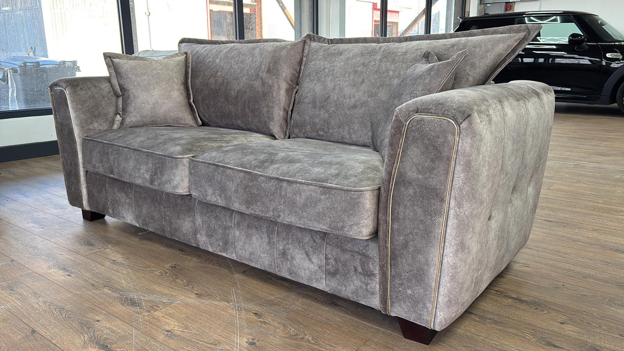 Venus 3 Seat and 2 Seat Sofa Bundle Deal (Available in Ashley Velvet Silver, Charcoal or Brown)
