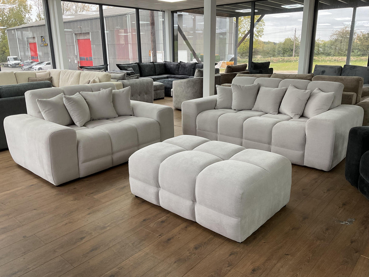 Dubai 3 and 2 Seat Sofa Bundle Deal (Available in Aston Linen Charcoal or Natural)