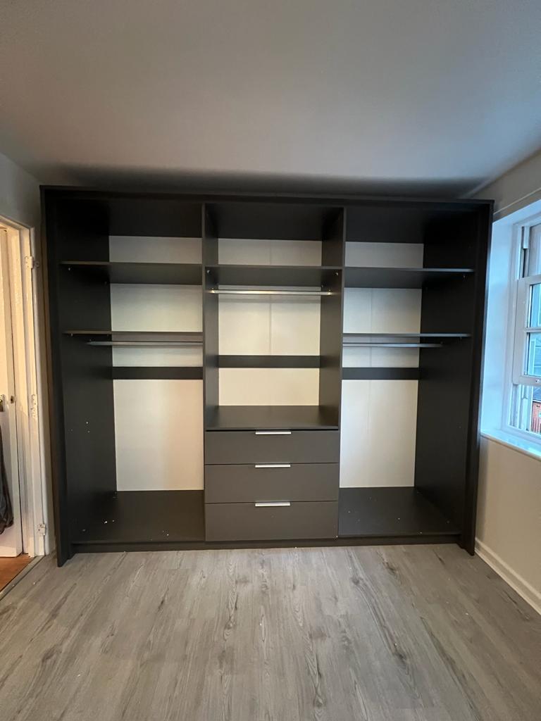 255cm New Jersey Hinged Door Wardrobe (Available in White or Grey)