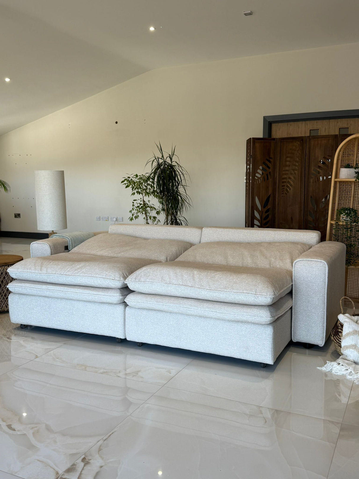 Bella Cloud 3 Seat Electric Cinema Sofa (Available in Beige or Grey)