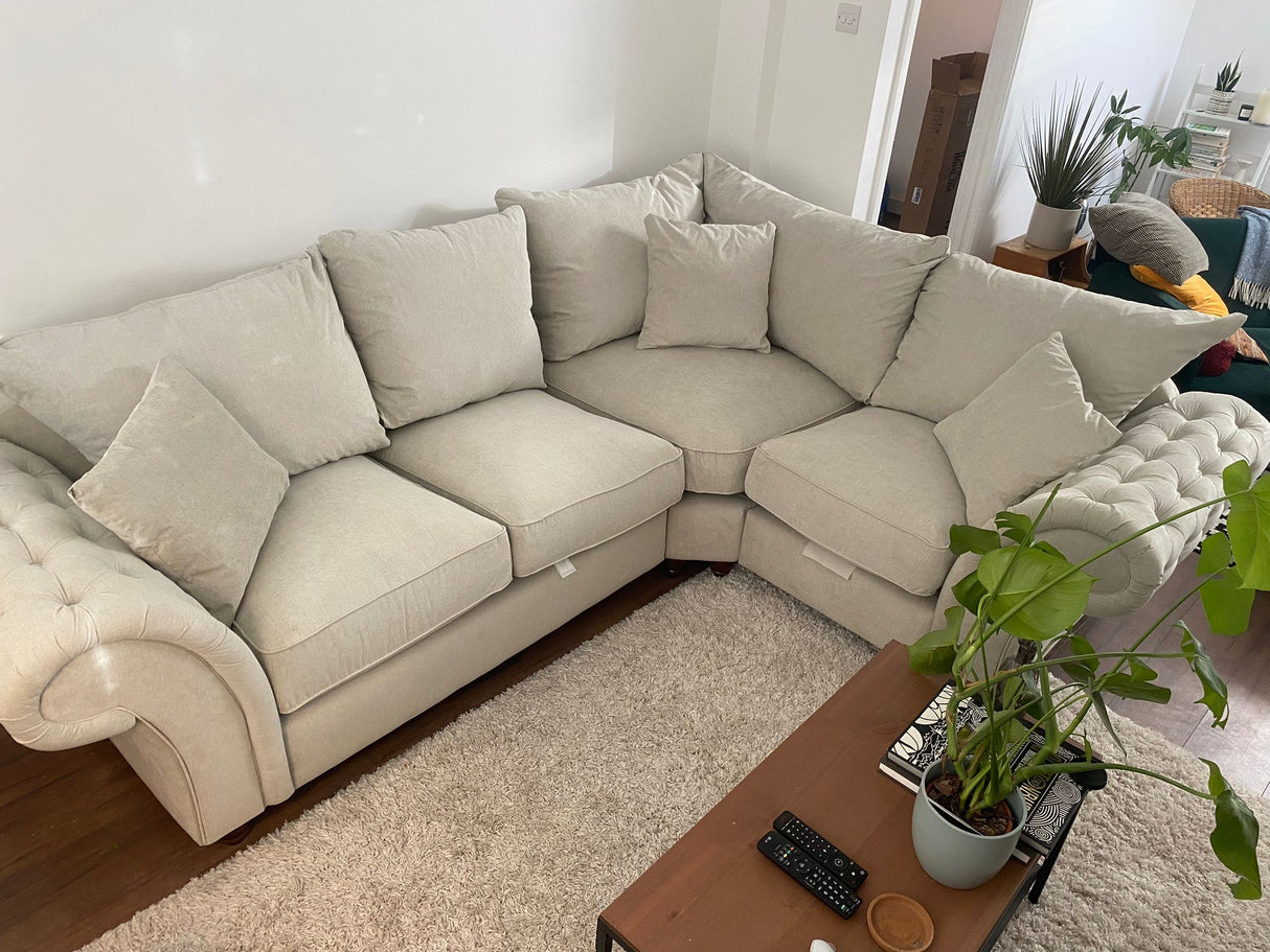 Cheshire Small Corner Sofa (Available in Linen Slate or Linen Stone)