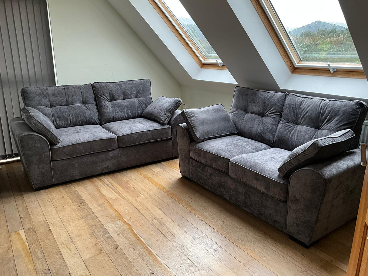 Lucas 3 Seat Sofa in Grey Chenille