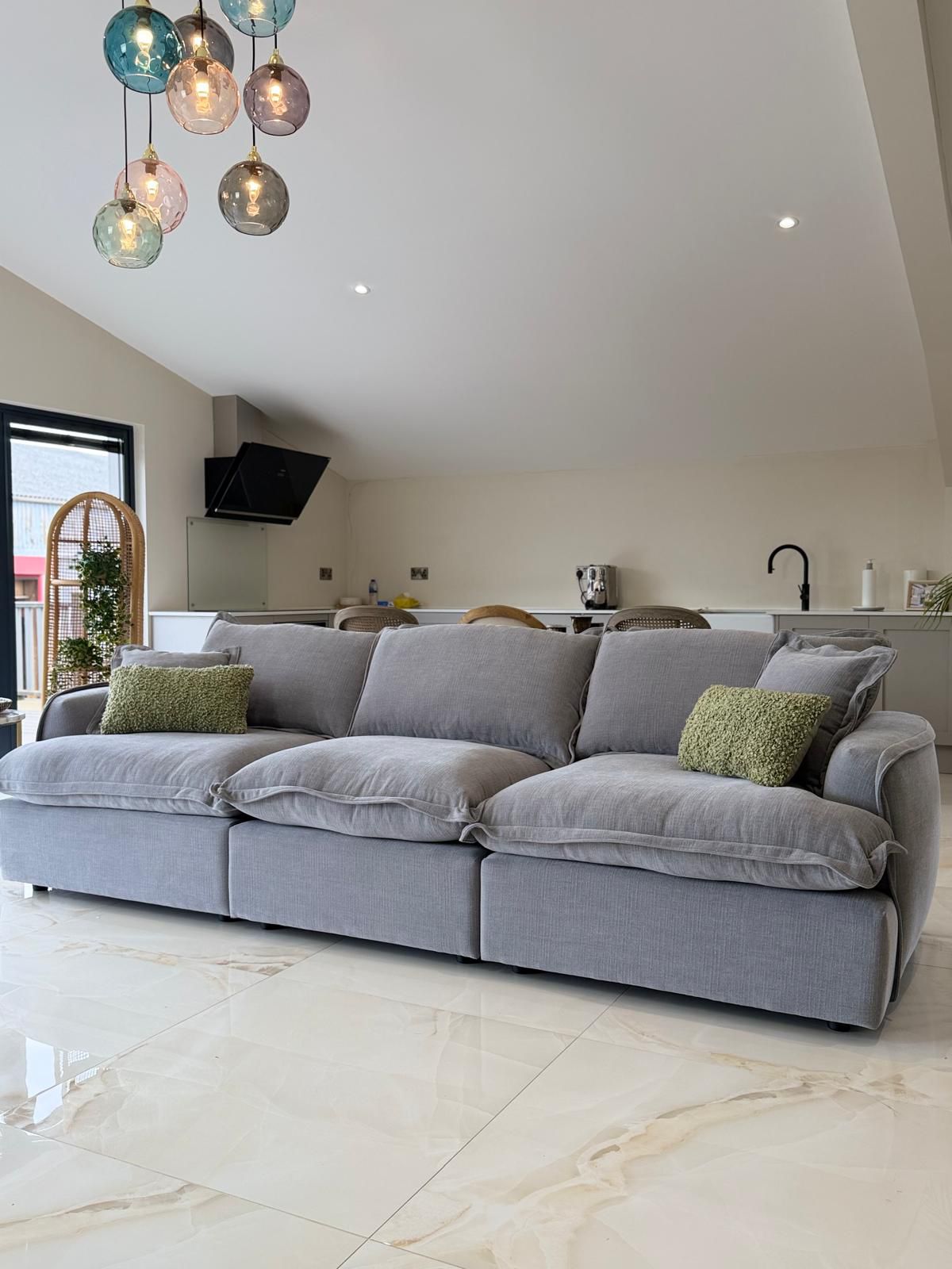 Daniela Modular 3 Seat Sofa and Footstool (Available in Stone or Grey)