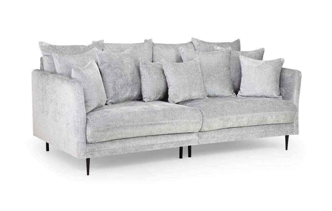 Wimbledon 4 seat sofa with footstool (Available in Velvet Silver)