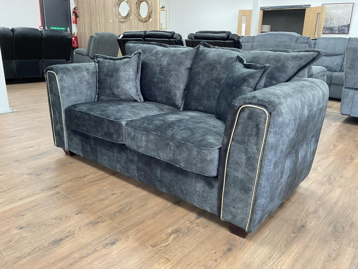 Venus 3 Seat and 2 Seat Sofa Bundle Deal (Available in Ashley Velvet Silver, Charcoal or Brown)