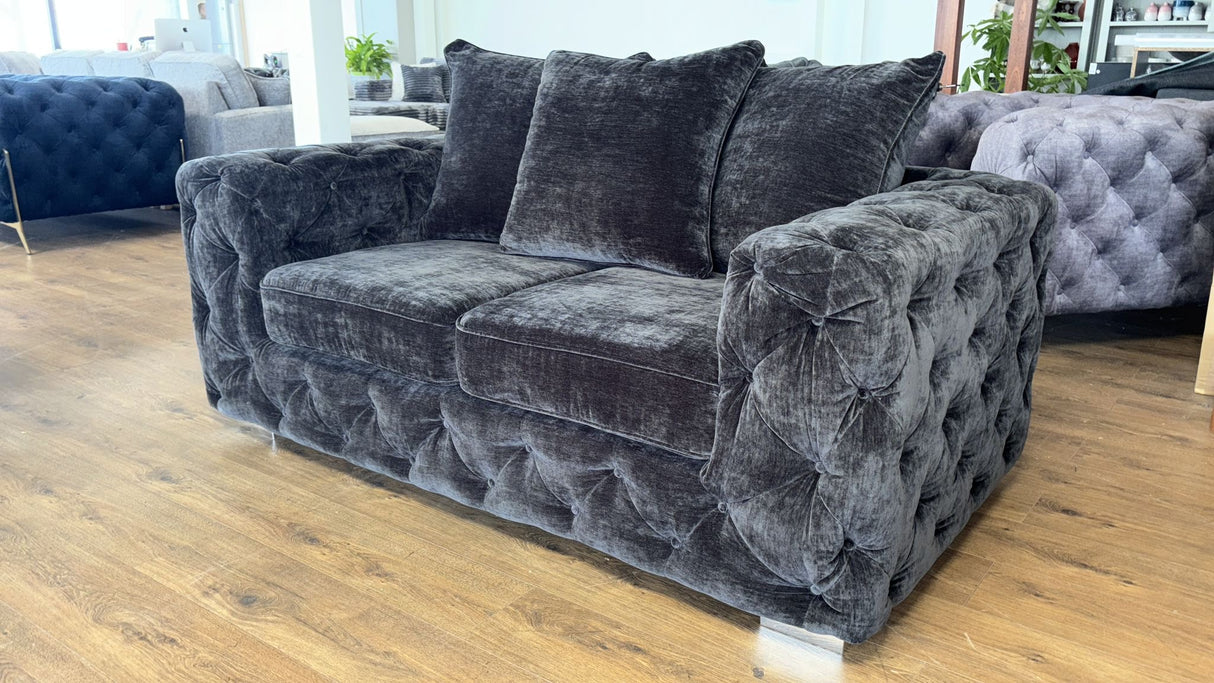 Chelsea 2 Seat Sofa in Velvet Charcoal