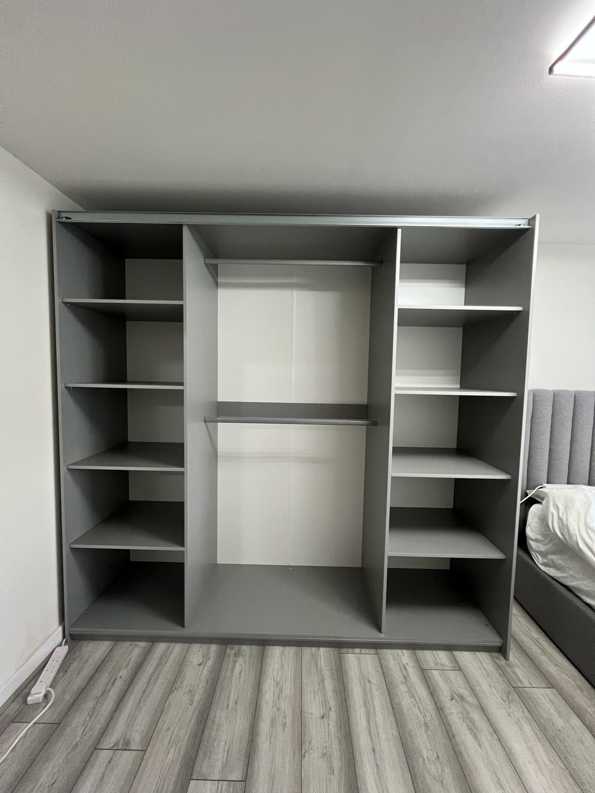 225cm California Sliding Door Wardrobe (available in white, grey or oak)