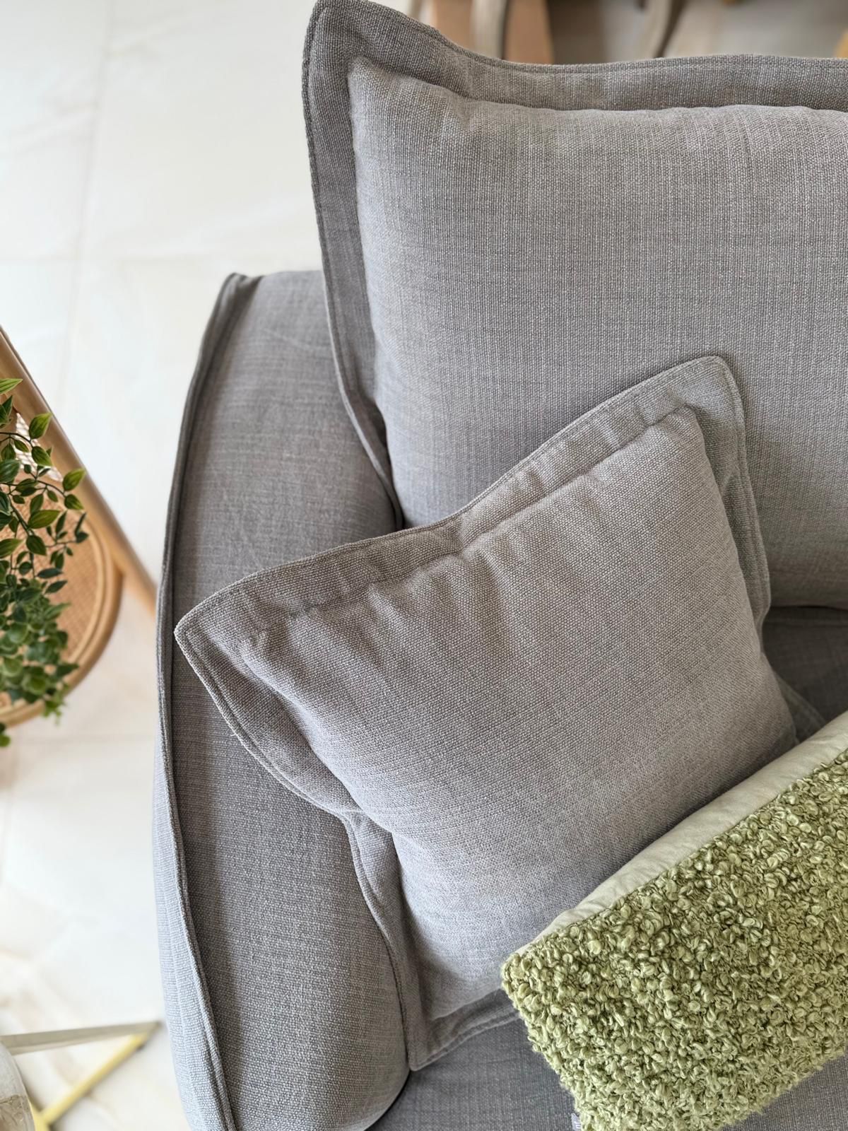 Daniela Modular 3 Seat Sofa and Footstool (Available in Stone or Grey)
