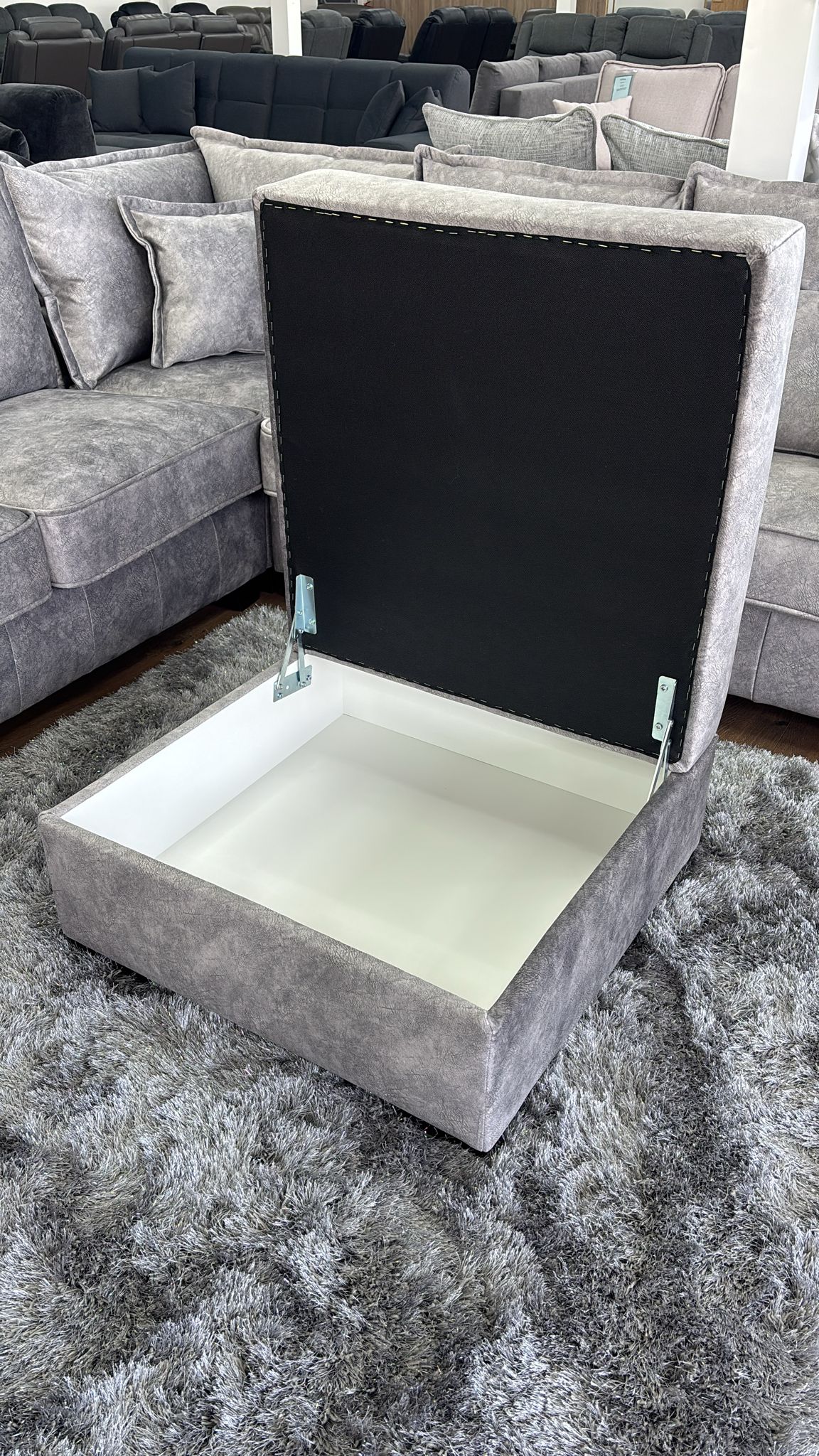 Venus Footstool (Available in Ashley Velvet Silver, Charcoal or Brown)