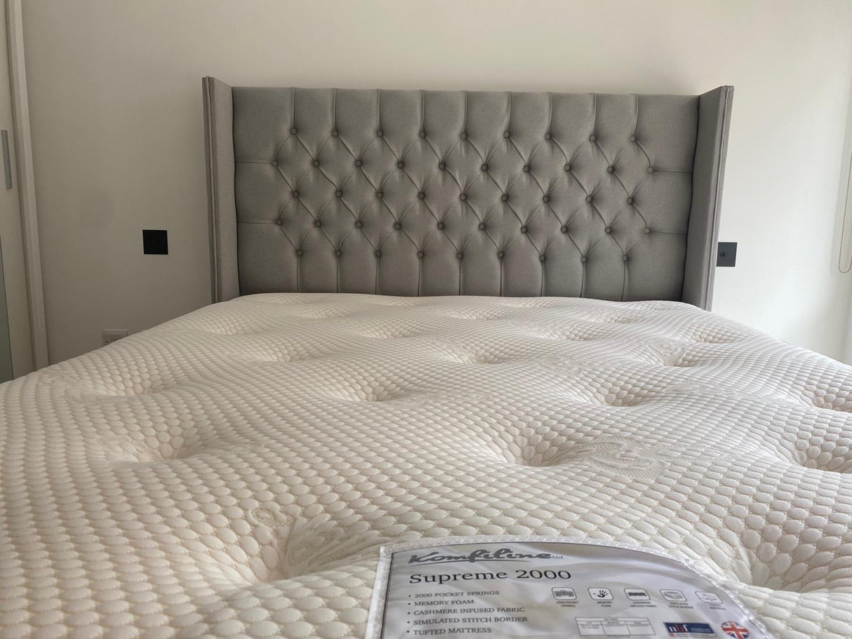 Balmoral Floor Standing Headboard With Ottoman Storage Divan Base