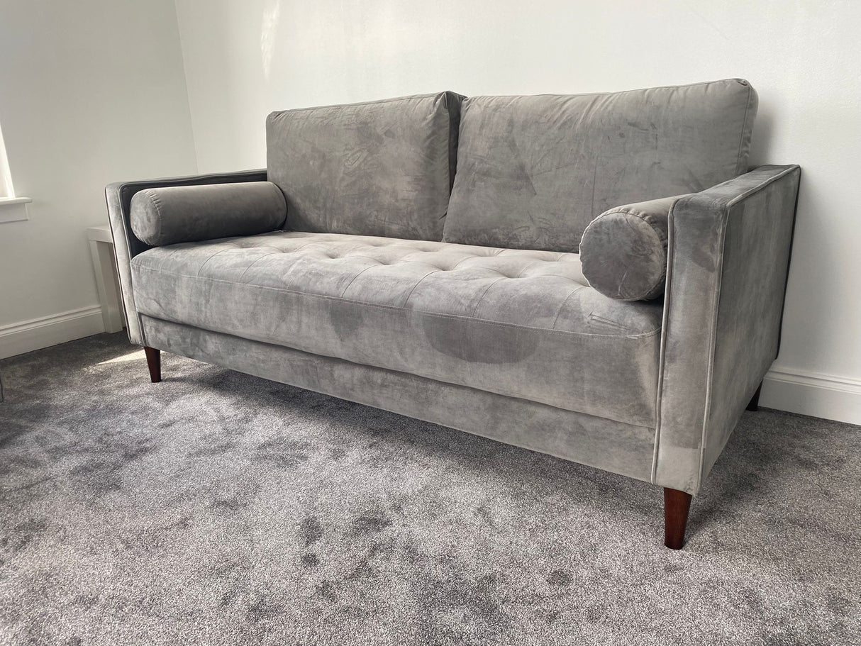 Brooklyn 3 Seat Sofa (available in Plush Velvet Silver, Green, Blue or Beige)