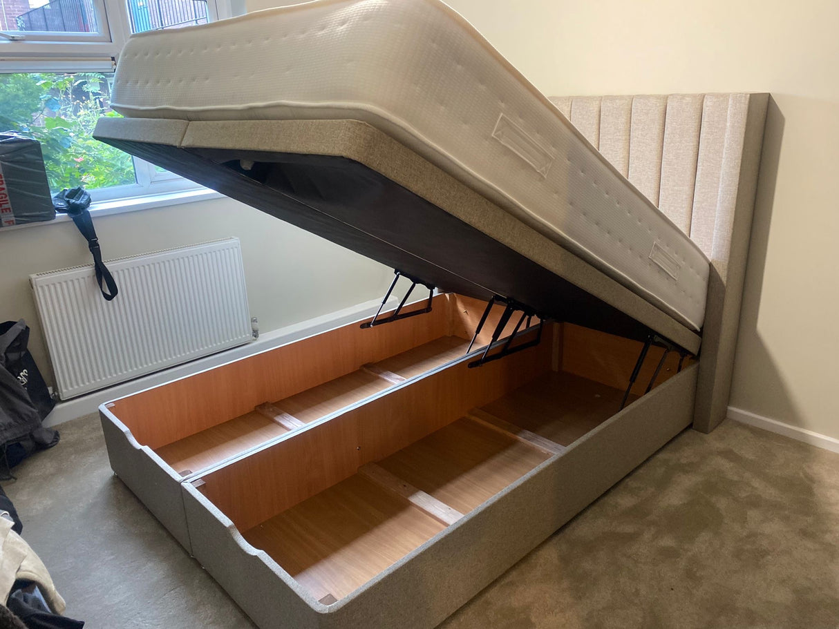 Hampton Floor Standing Headboard With Ottoman Storage Divan Base