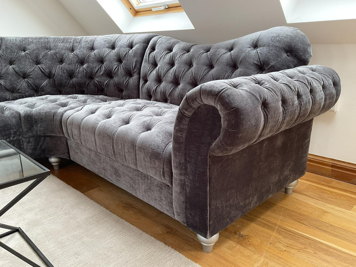 Calatrava Corner Sofa in Velvet Charcoal