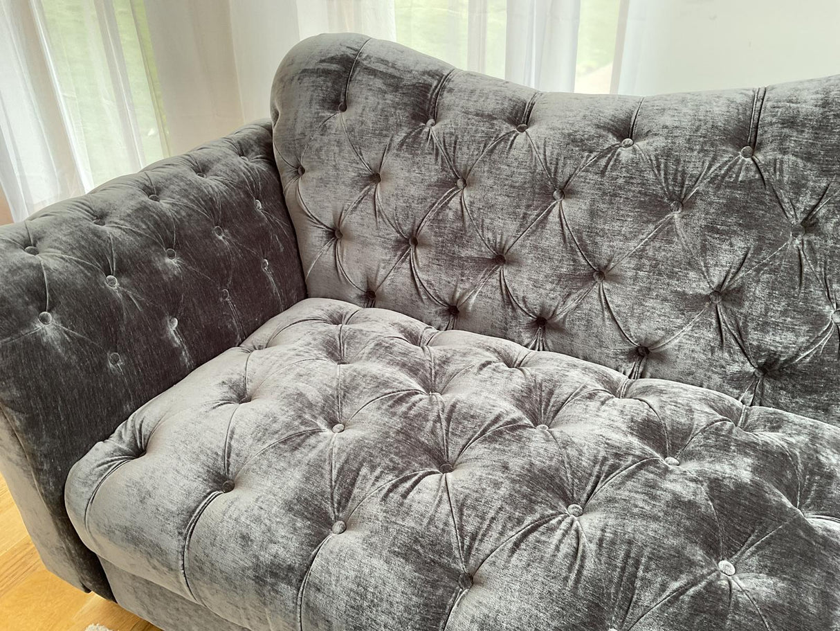 Calatrava 3 Seat Sofa in Velvet Charcoal