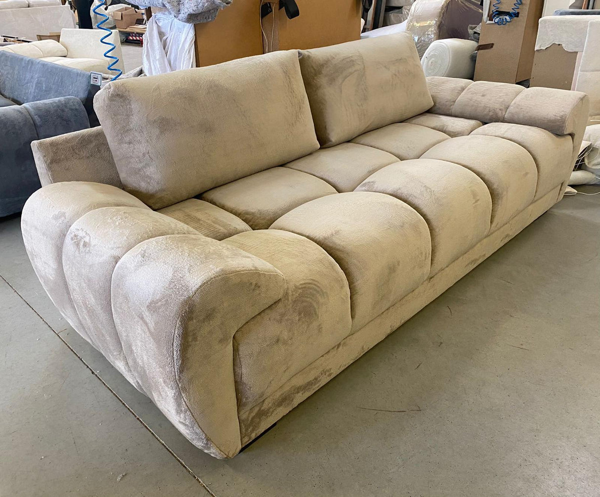 Stella 3 Seat Sofa (Available in Velvet Grey, Velvet Cream, or Velvet Mocha)