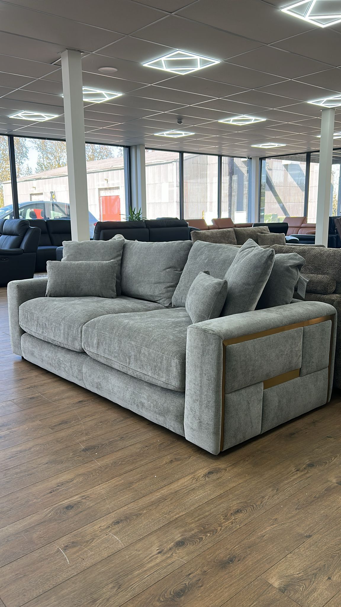 Pluto 3 Seat Sofa (Available in Beige or Grey)