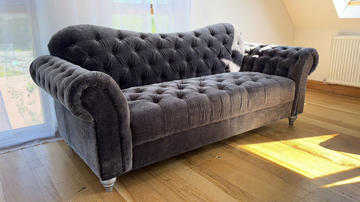 Calatrava 3 Seat Sofa in Velvet Charcoal