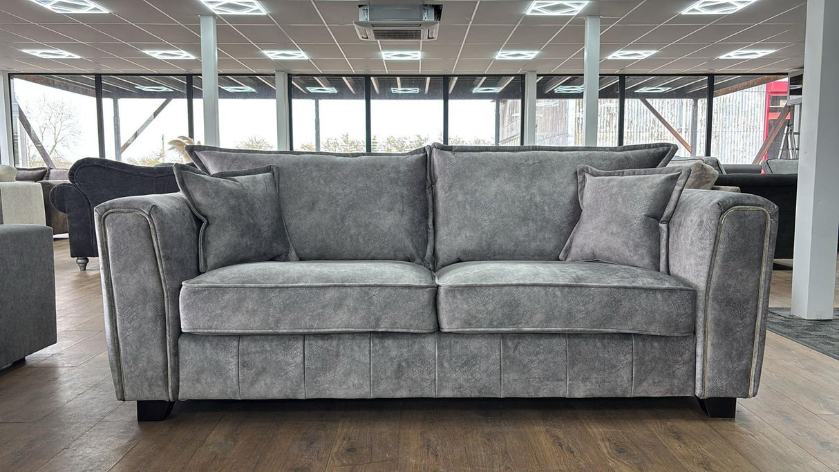 Venus 3 Seat Sofa (Available in Ashley Velvet Silver, Charcoal or Brown)