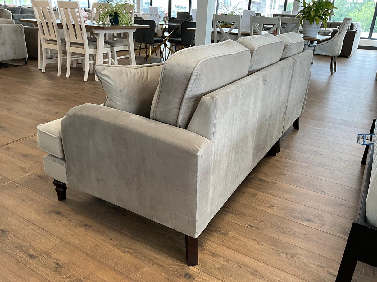 Rupert Chaise Corner Sofa in Plush Velvet Beige