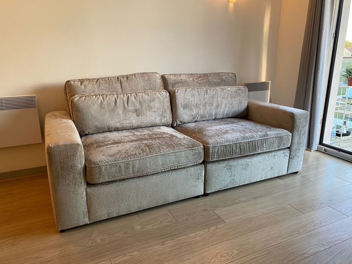Lola 2 Seat Modular Sofa (Available in Chenille Ivory, Mocha or Grey)