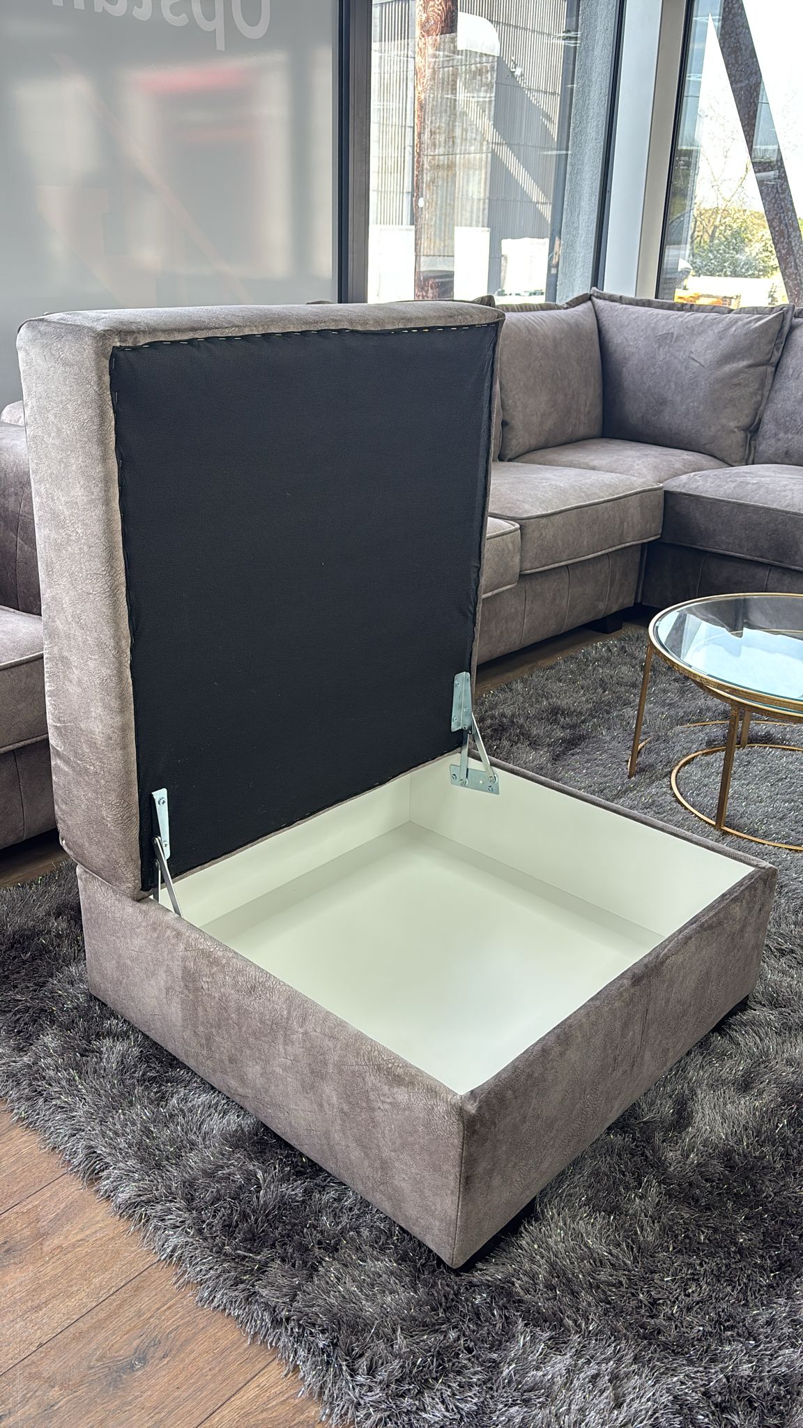 Venus Footstool (Available in Ashley Velvet Silver, Charcoal or Brown)