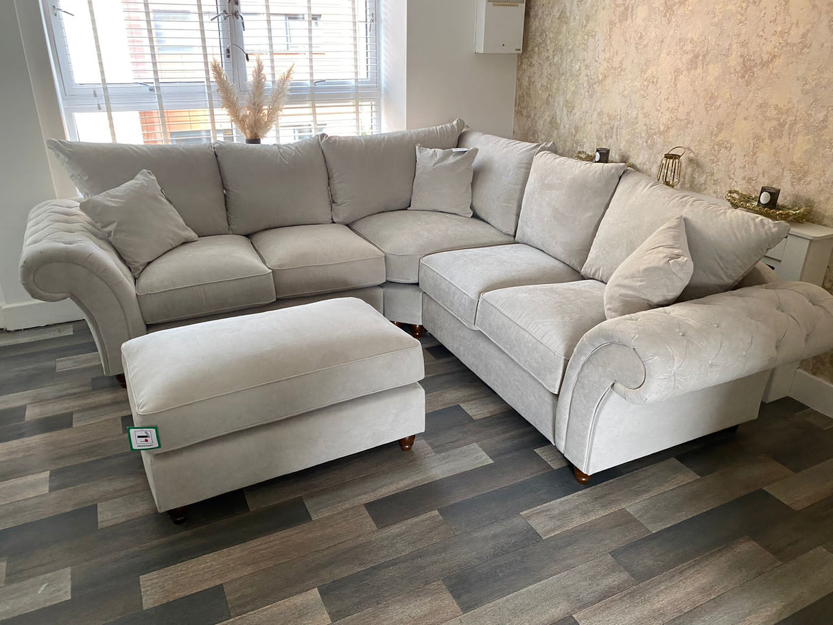 Cheshire Large Corner Sofa (Available in Linen Stone or Linen Slate)