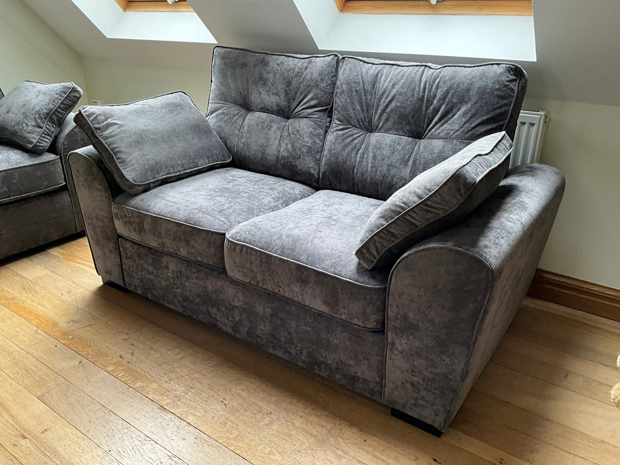 Lucas 3 and 2 Seat Sofa Bundle Deal in Grey Chenille