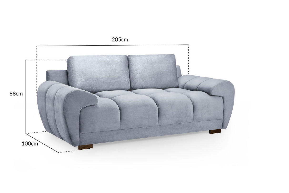 Stella 2 Seat Sofa (Available in Velvet Grey, Velvet Cream, or Velvet Mocha)