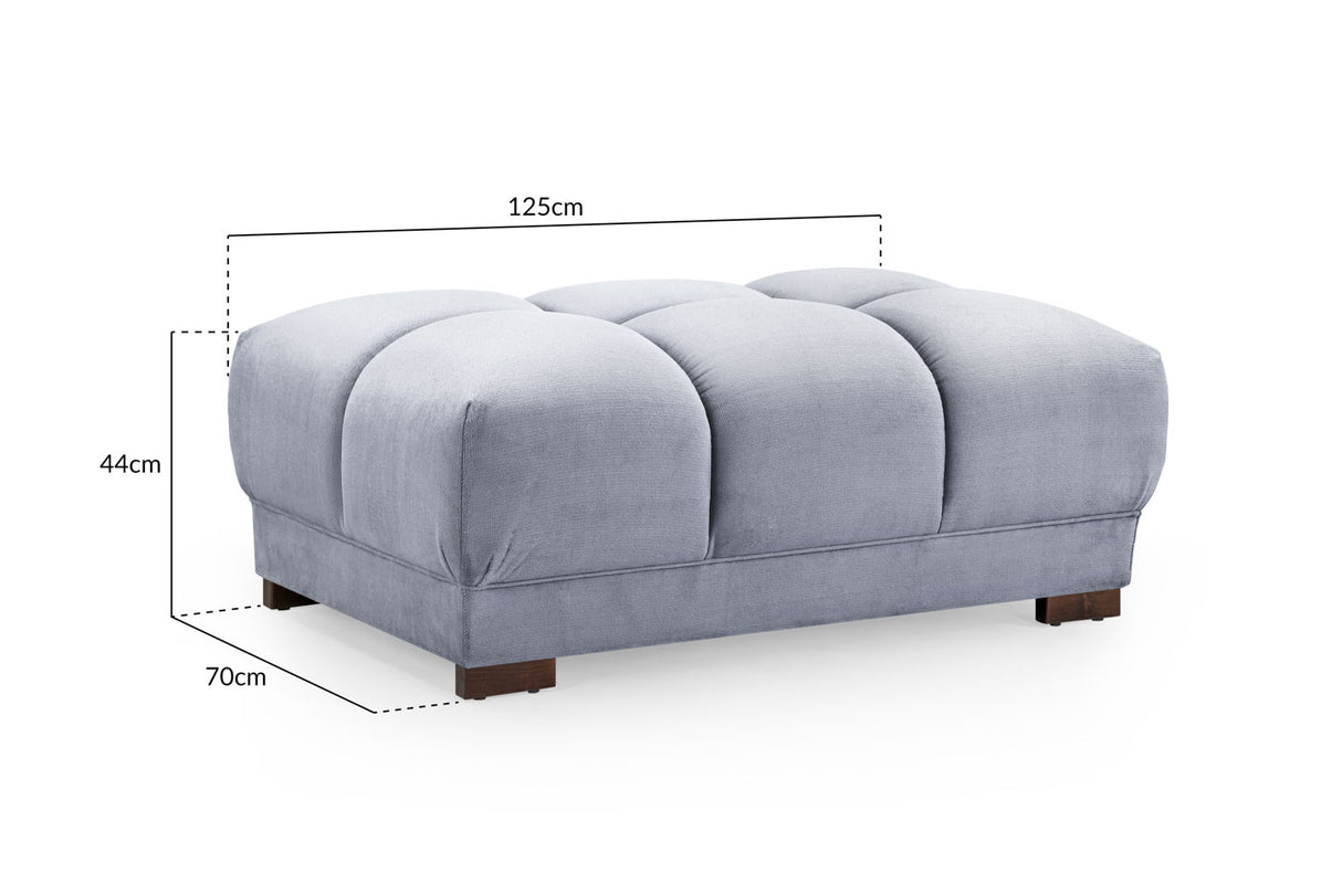 Stella Footstool (Available in Velvet Grey, Velvet Cream, or Velvet Mocha)