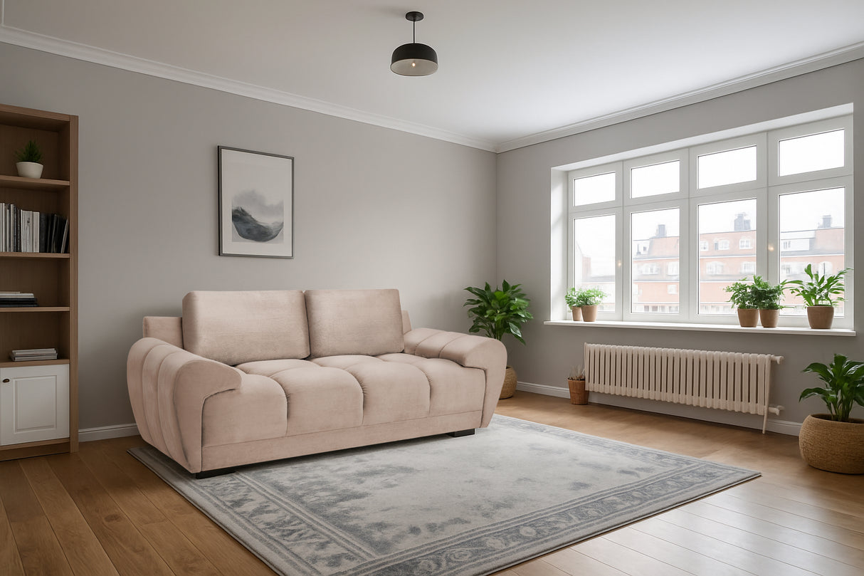 Stella 2 Seat Sofa (Available in Velvet Grey, Velvet Cream, or Velvet Mocha)