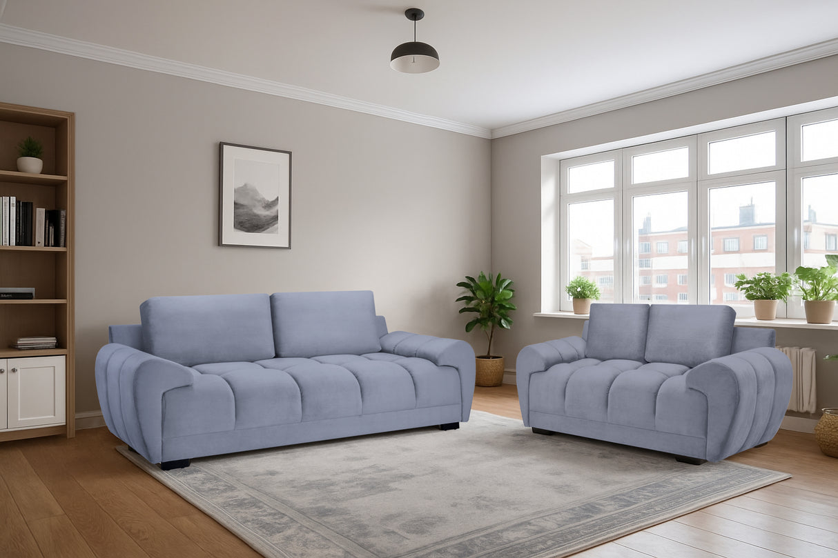 Stella 3 and 2 Seat Sofa Bundle Deal (Available in Velvet Grey, Velvet Cream, or Velvet Mocha)