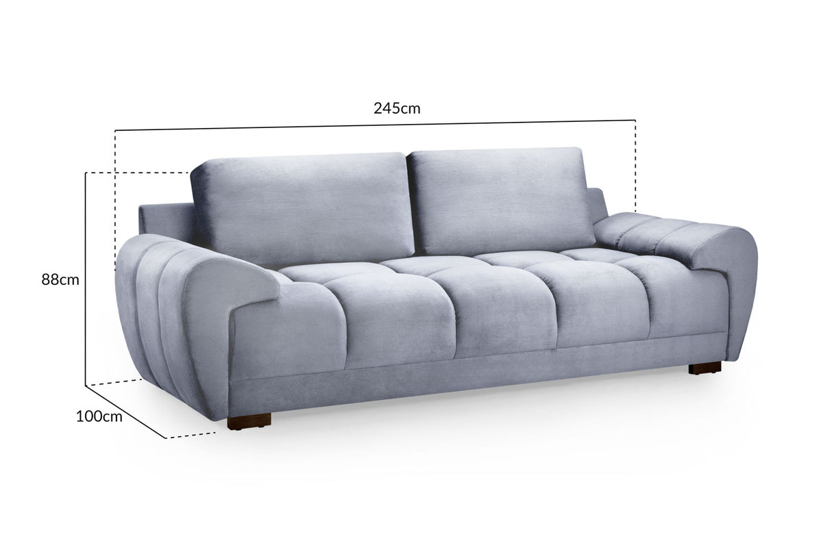 Stella 3 Seat Sofa (Available in Velvet Grey, Velvet Cream, or Velvet Mocha)