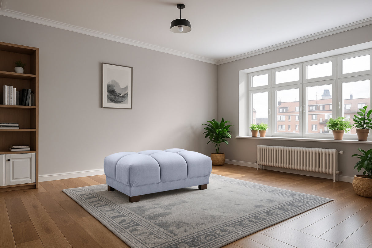 Stella Footstool (Available in Velvet Grey, Velvet Cream, or Velvet Mocha)