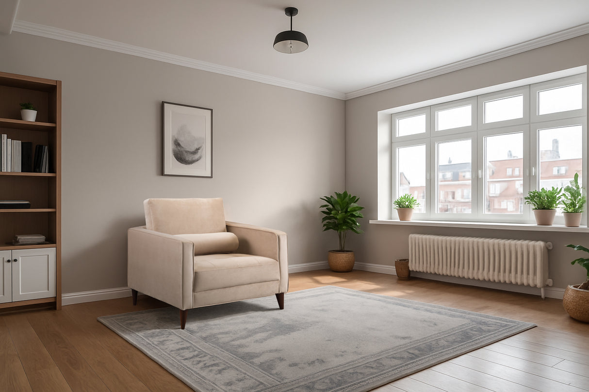 Brooklyn Armchair Sofa (available in Plush Velvet Silver, Green, Blue or Beige)