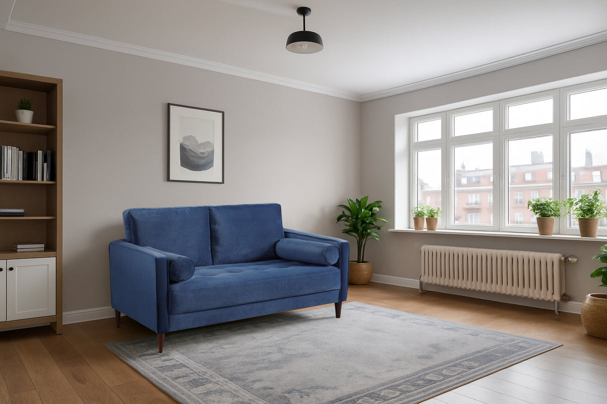 Brooklyn 2 Seat Sofa (available in Plush Velvet Silver, Green, Blue or Beige)