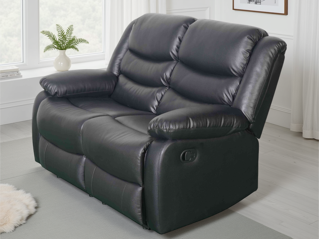 Lincoln 2 Seat Manual Recliner Sofa (Available in PU Black or PU Brown)