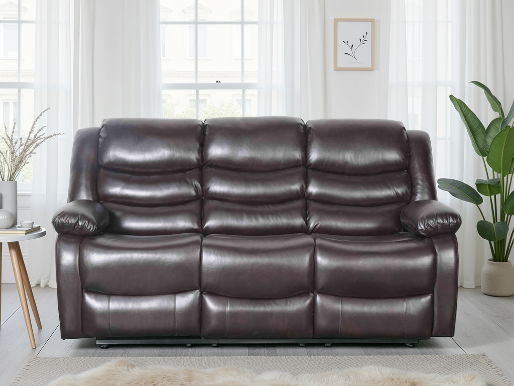 Lincoln 3 and 2 Seat Bundle Deal Manual Recliner Sofa (Available in PU Black or PU Brown)
