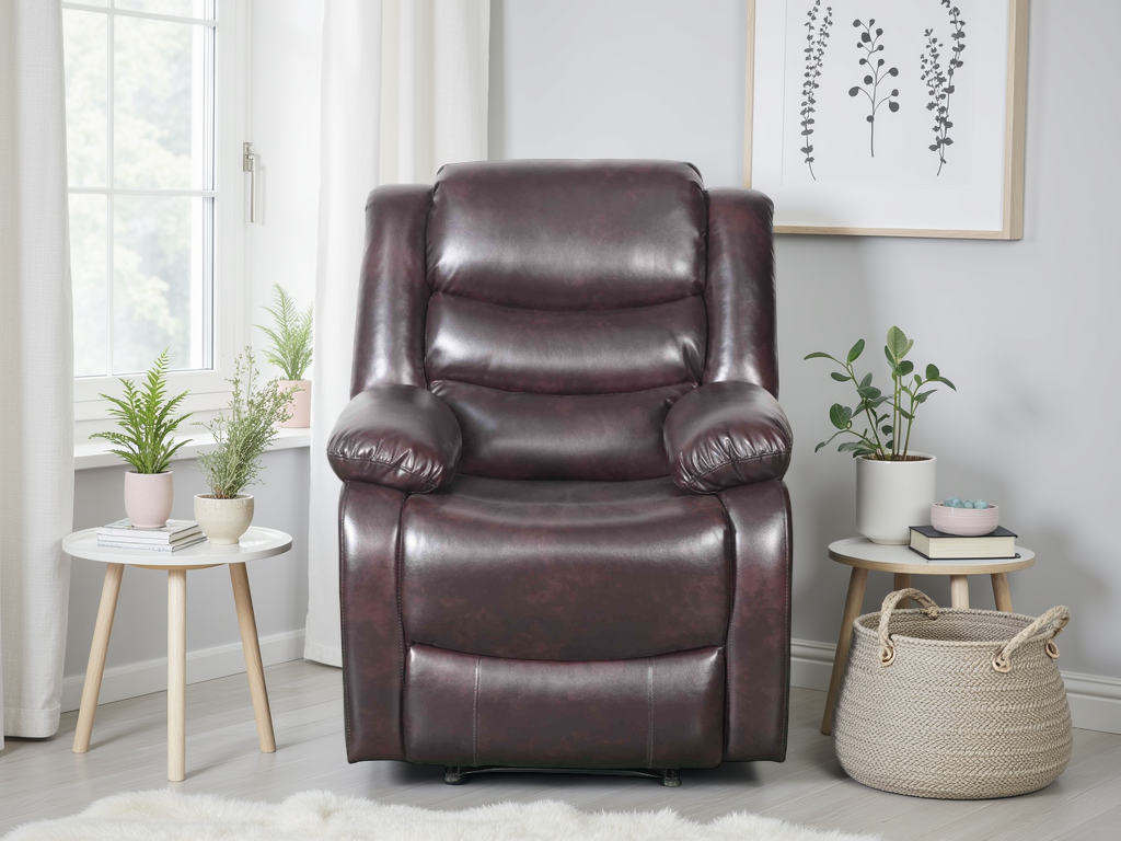 Lincoln Armchair Manual Recliner Sofa (Available in PU Black or PU Brown) (Copy)